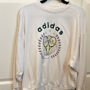 Adidas White Sweatshirt with Tennis Graphic